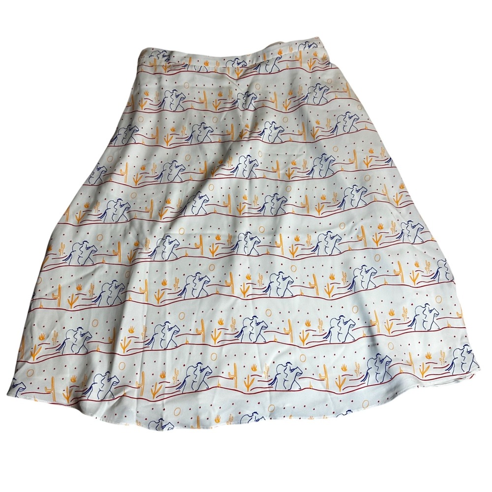 Dear Drew by Drew Barrymore Western Cowboy Print A-Line Skirt
